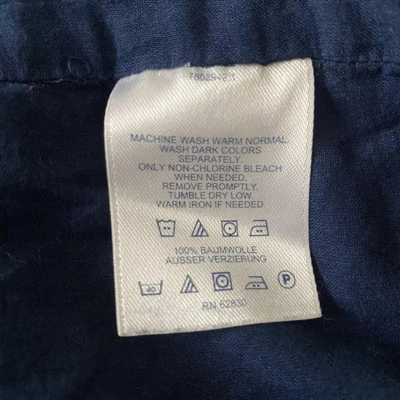 Lands End Navy Blue Cotyon Embroidered Floral Sheath Dress Womens 0P (1377) - Picture 5 of 5